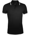 10577 SOL'S Pasadena Tipped Cotton Piqué Polo Shirt Black / White colour image